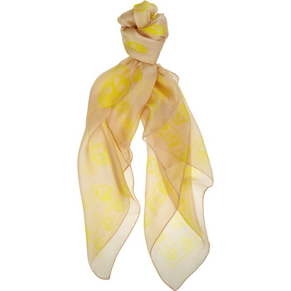 Alexander-McQueen-scarf-maize-yellow