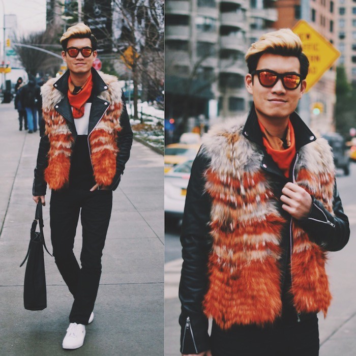  nyfw-street-style-alexander-liang-mens-fashion-orange-red-fur