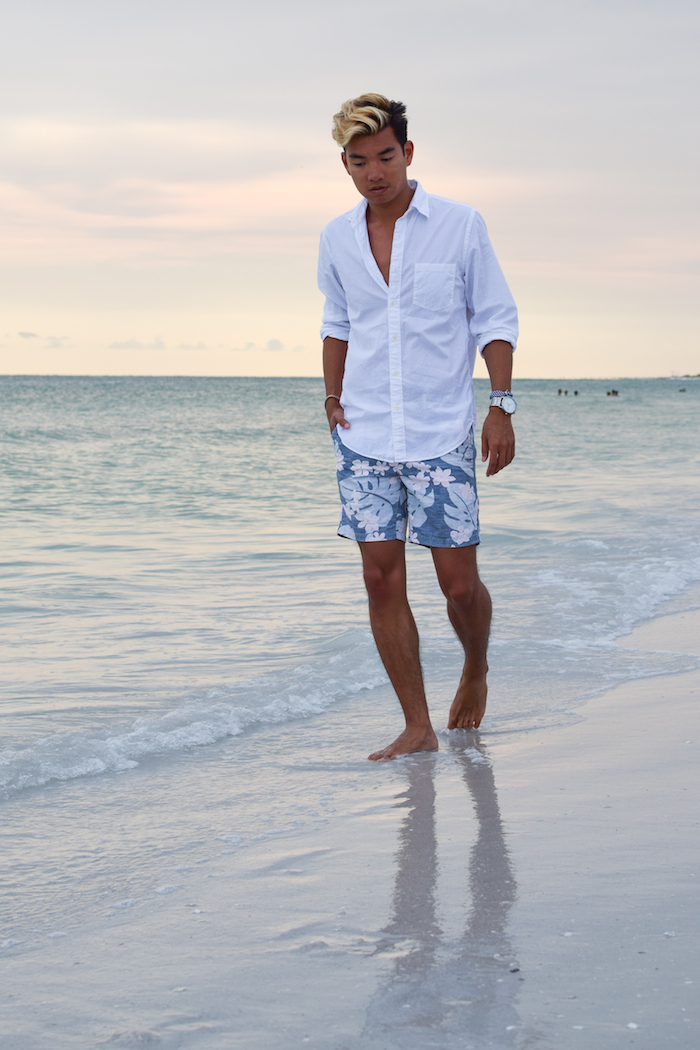 siesta key beach sunset alexander liang mens style 03