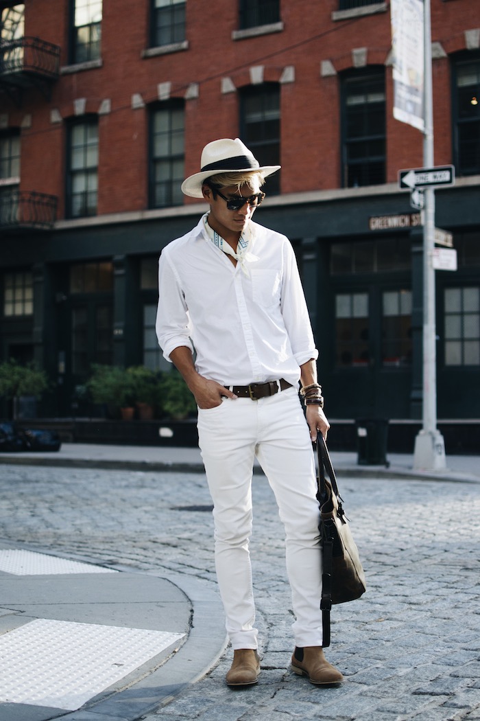 Men's White Outfit | alexanderliang.com