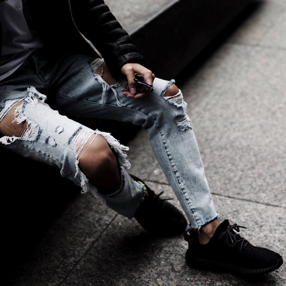 yeezy ripped jeans