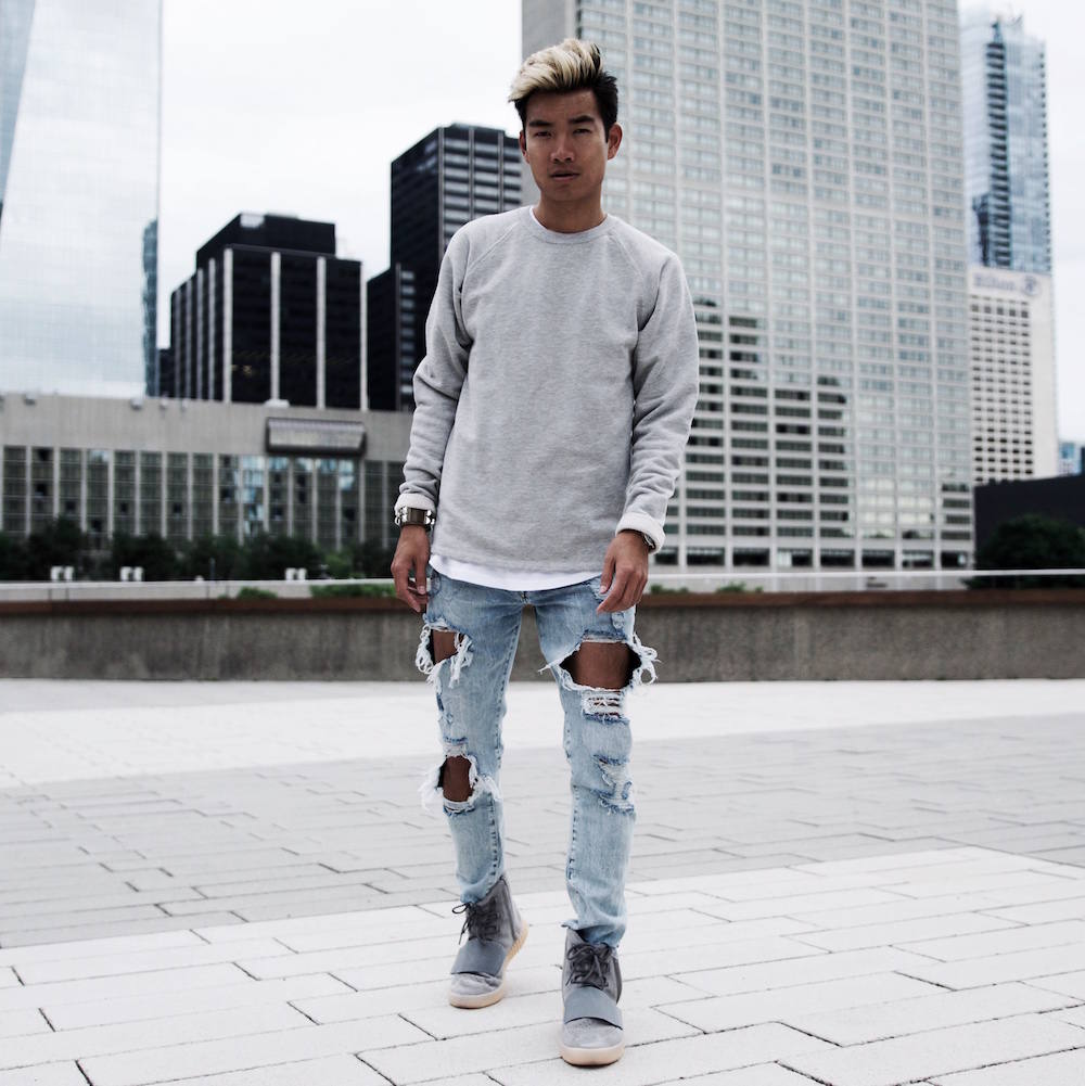 grey yeezy outfit